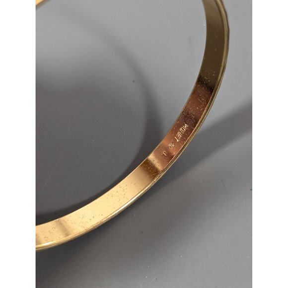 Vintage Monet Bangle Bracelet Gold Tone Textured Zig Zag 8.5" - Picture 9 of 11
